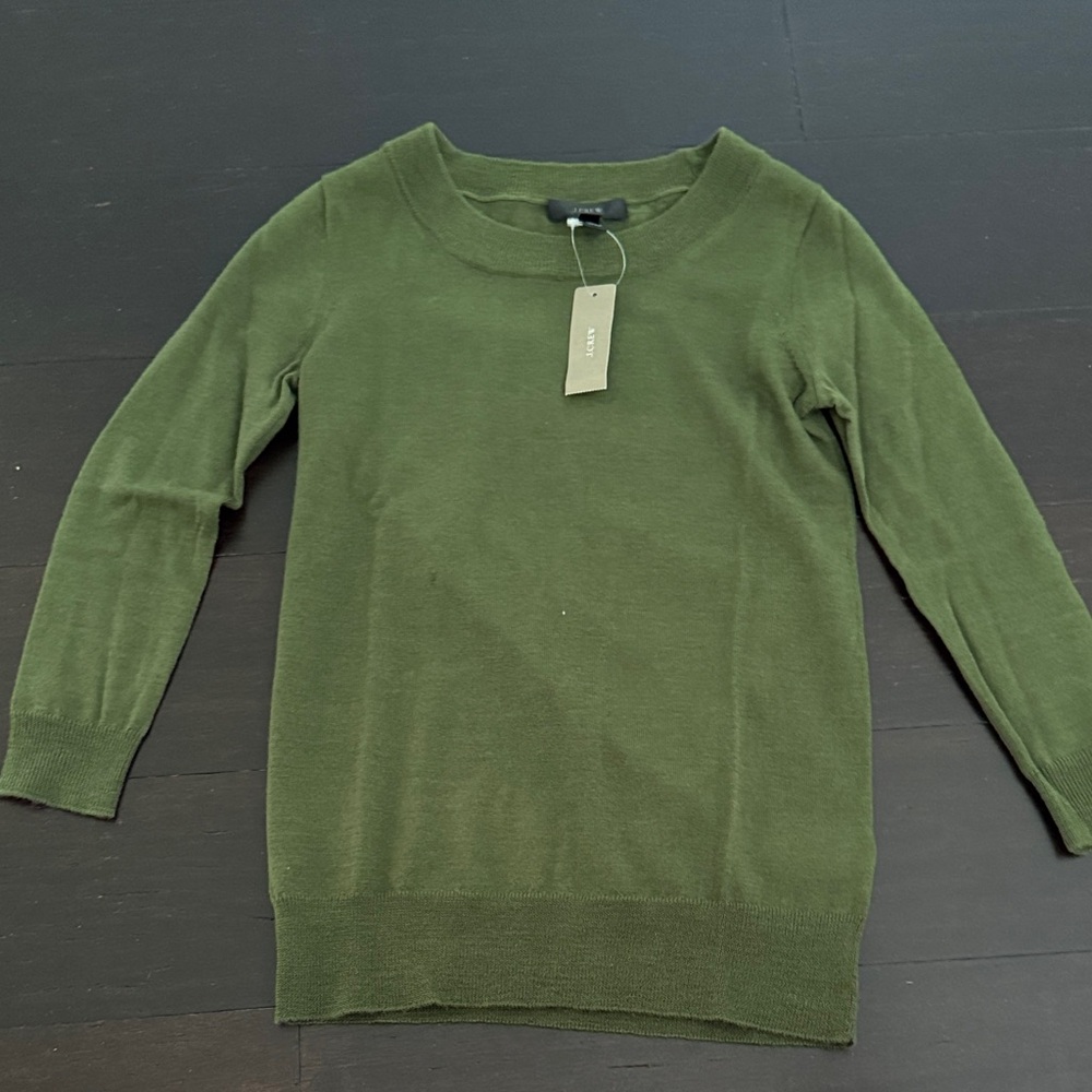 Jcrew Tippi Sweater Merino Wool in Olive